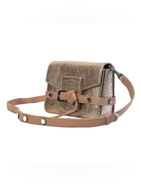 JIMMY CHOO ROSE GOLD LEAYCROSSBODY BAG